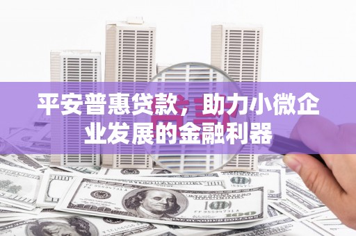 古浪平安普惠贷款，助力小微企业发展的金融利器